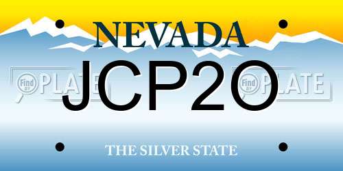 JCP2O Nevada License Plate