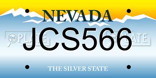 JCS566 Nevada License Plate
