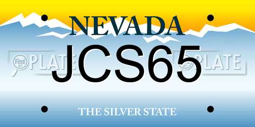 JCS65 Nevada License Plate