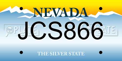 JCS866 Nevada License Plate