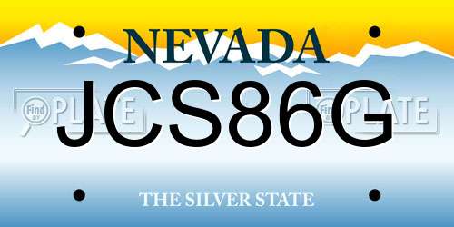 JCS86G Nevada License Plate