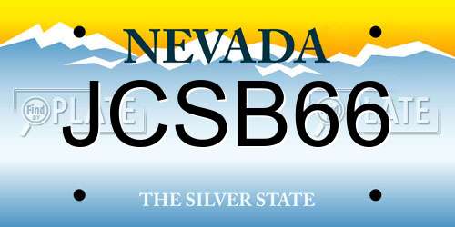 JCSB66 Nevada License Plate