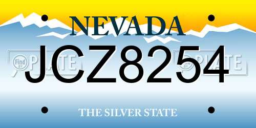 JCZ8254 Nevada License Plate