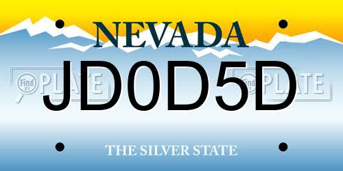 JD0D5D Nevada License Plate