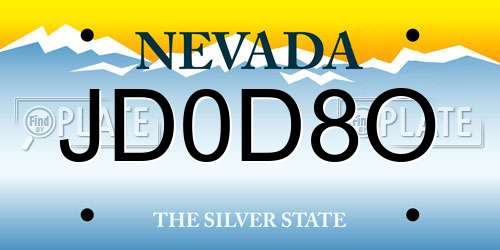 JD0D8O Nevada License Plate