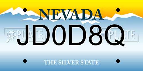 JD0D8Q Nevada License Plate
