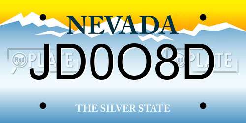JD0O8D Nevada License Plate