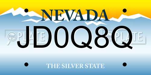 JD0Q8Q Nevada License Plate
