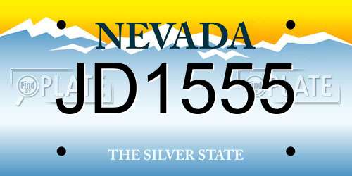 JD1555 Nevada License Plate