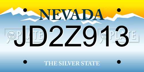 JD2Z913 Nevada License Plate