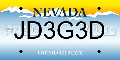 JD3G3D Nevada License Plate