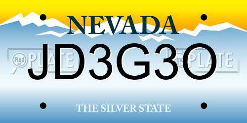 JD3G3O Nevada License Plate