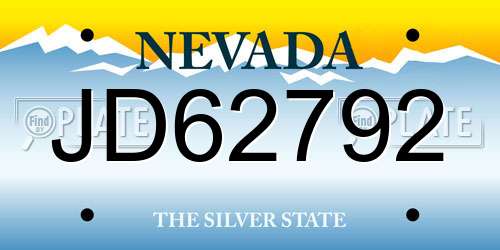 JD62792 Nevada License Plate