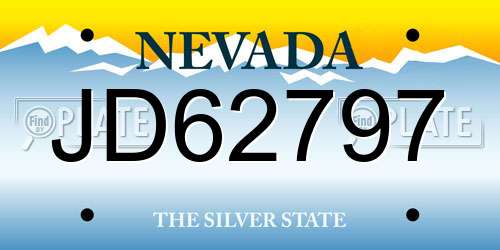 JD62797 Nevada License Plate