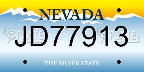 JD77913 Nevada License Plate