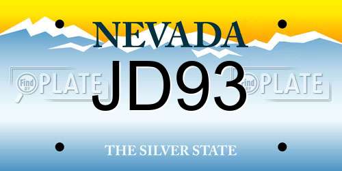 JD93 Nevada License Plate