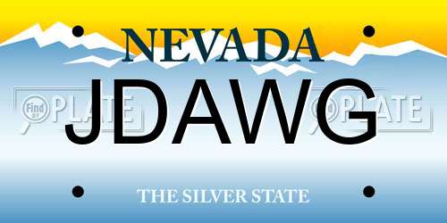 JDAWG Nevada License Plate