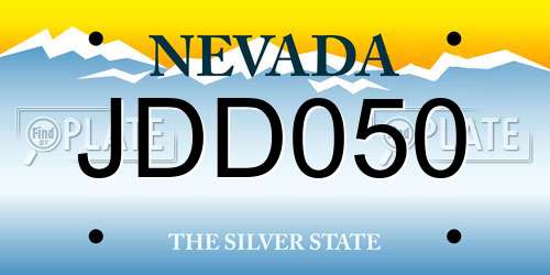 JDD050 Nevada License Plate
