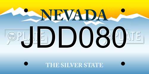 JDD080 Nevada License Plate