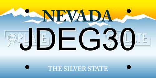 JDEG30 Nevada License Plate