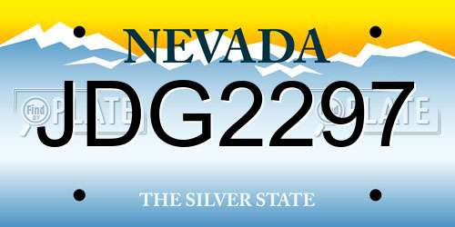 JDG2297 Nevada License Plate