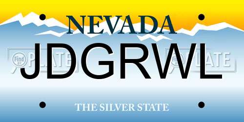 JDGRWL Nevada License Plate