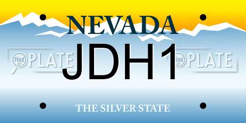 JDH1 Nevada License Plate