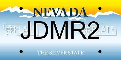 JDMR2 Nevada License Plate