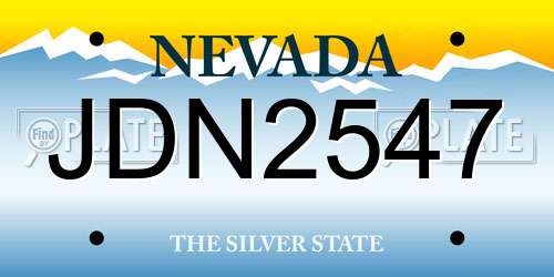 JDN2547 Nevada License Plate