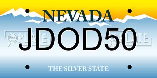 JDOD50 Nevada License Plate