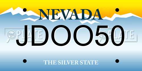 JDOO50 Nevada License Plate
