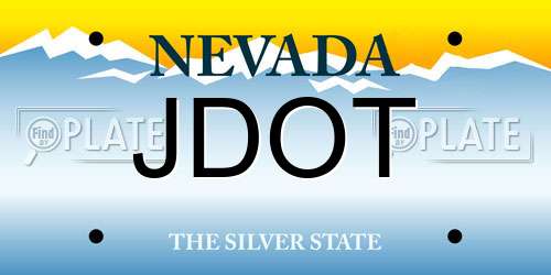 JDOT Nevada License Plate