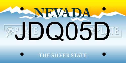 JDQ05D Nevada License Plate
