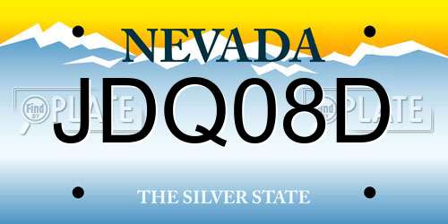 JDQ08D Nevada License Plate