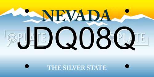 JDQ08Q Nevada License Plate