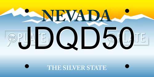 JDQD50 Nevada License Plate