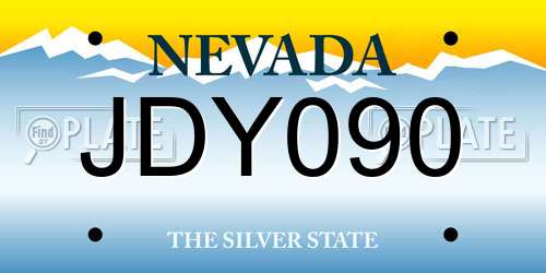 JDY090 Nevada License Plate