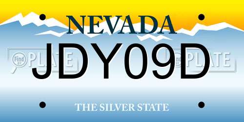 JDY09D Nevada License Plate