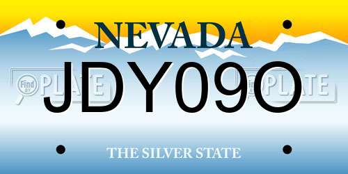 JDY09O Nevada License Plate