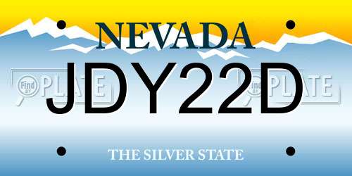 JDY22D Nevada License Plate