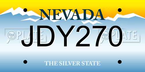 JDY270 Nevada License Plate