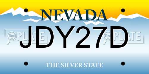 JDY27D Nevada License Plate