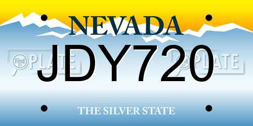 JDY720 Nevada License Plate