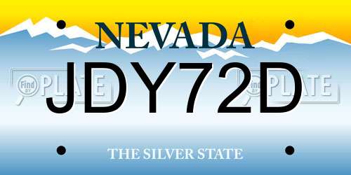 JDY72D Nevada License Plate