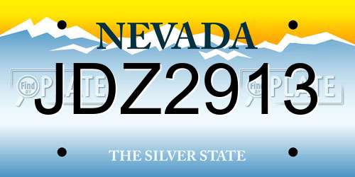 JDZ2913 Nevada License Plate