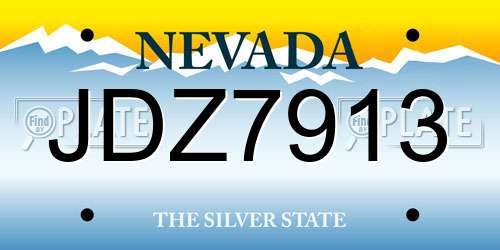 JDZ7913 Nevada License Plate