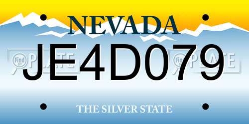 JE4D079 Nevada License Plate