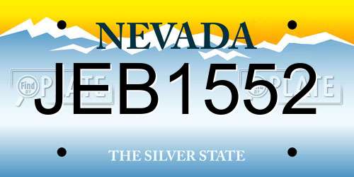 JEB1552 Nevada License Plate