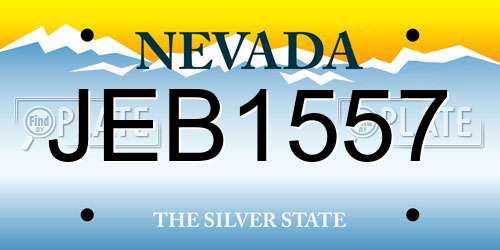 JEB1557 Nevada License Plate