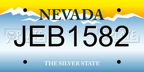 JEB1582 Nevada License Plate